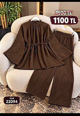 22094 kahve kadife takım