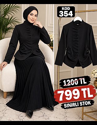 354 SİYAH DÜĞMELİ CEKET  