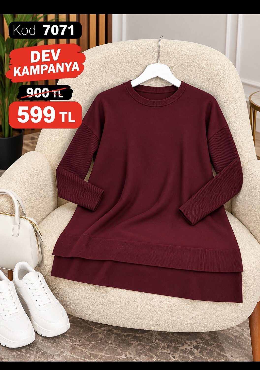 7071 BORDO TUNİK - 1