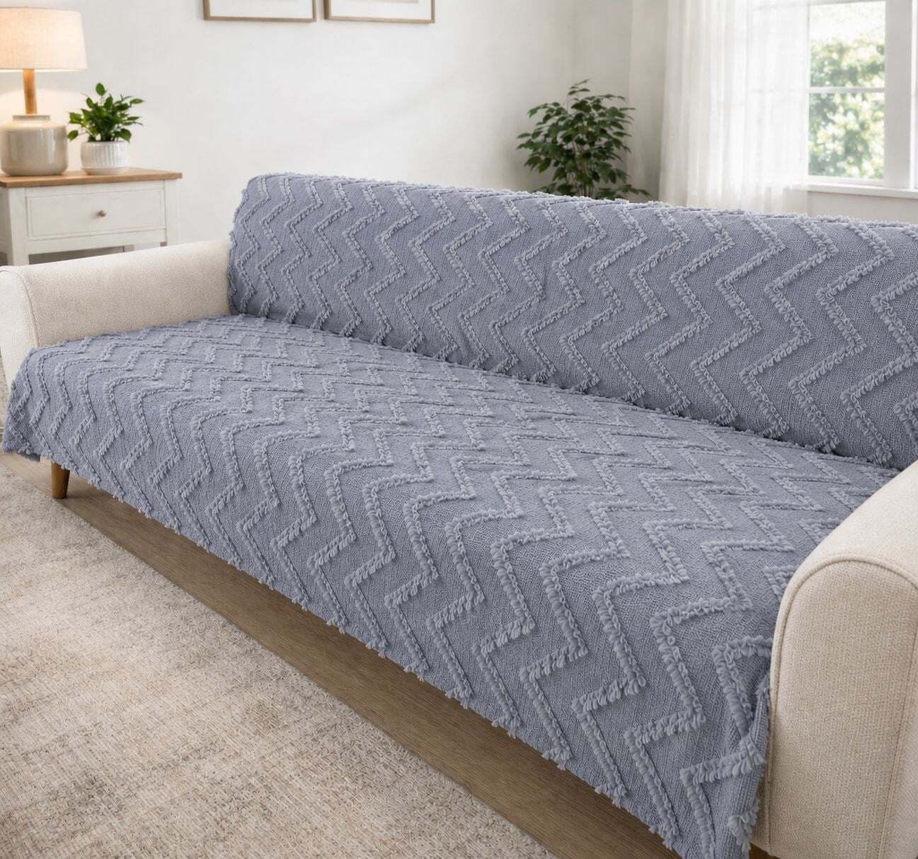 Kaymaz Jakar Sakallı Koltuk Örtüsü 170*210 Cm-Mavi - 1