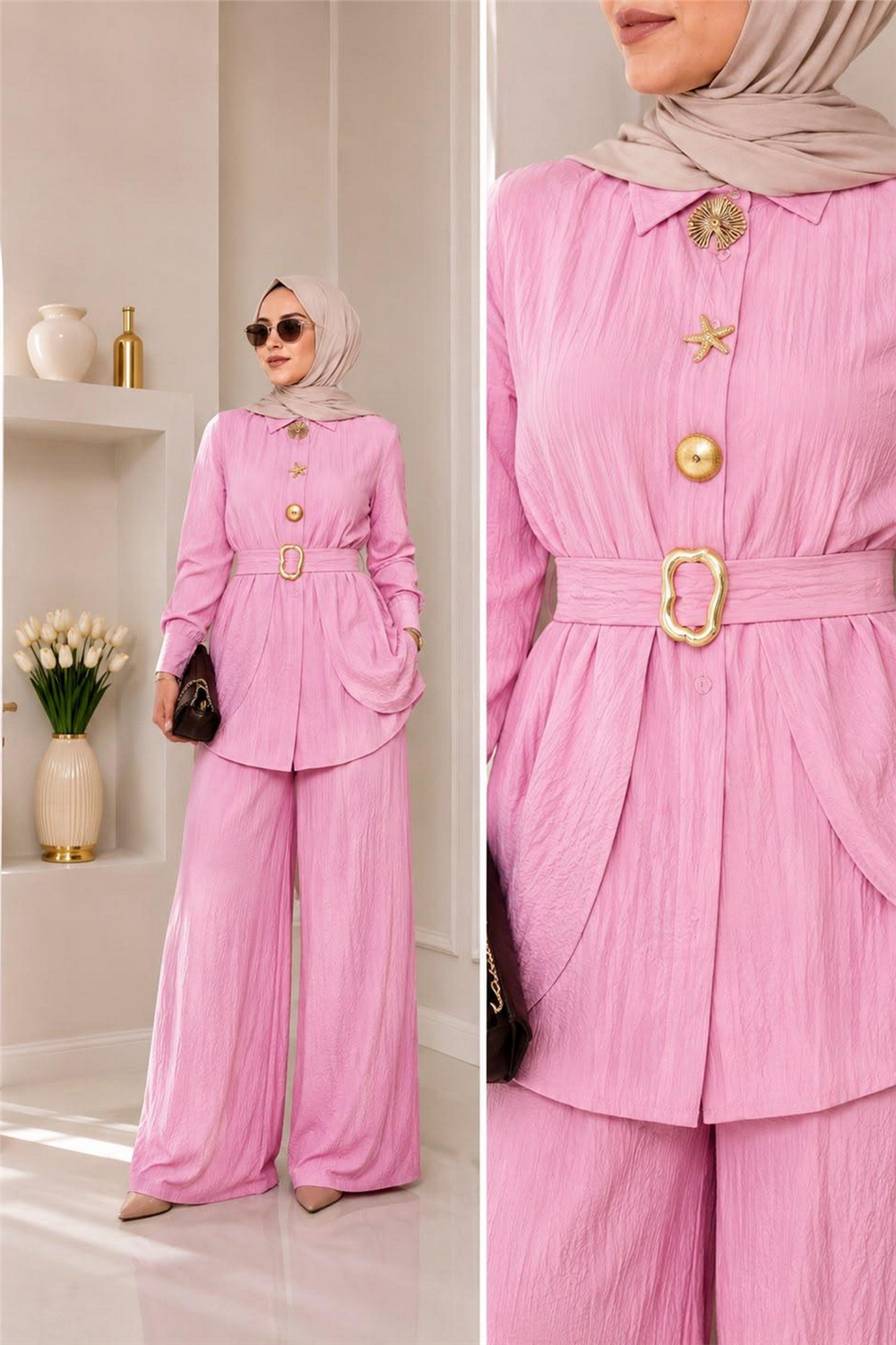 Kumaş Çilek Takım-Pembe - 1