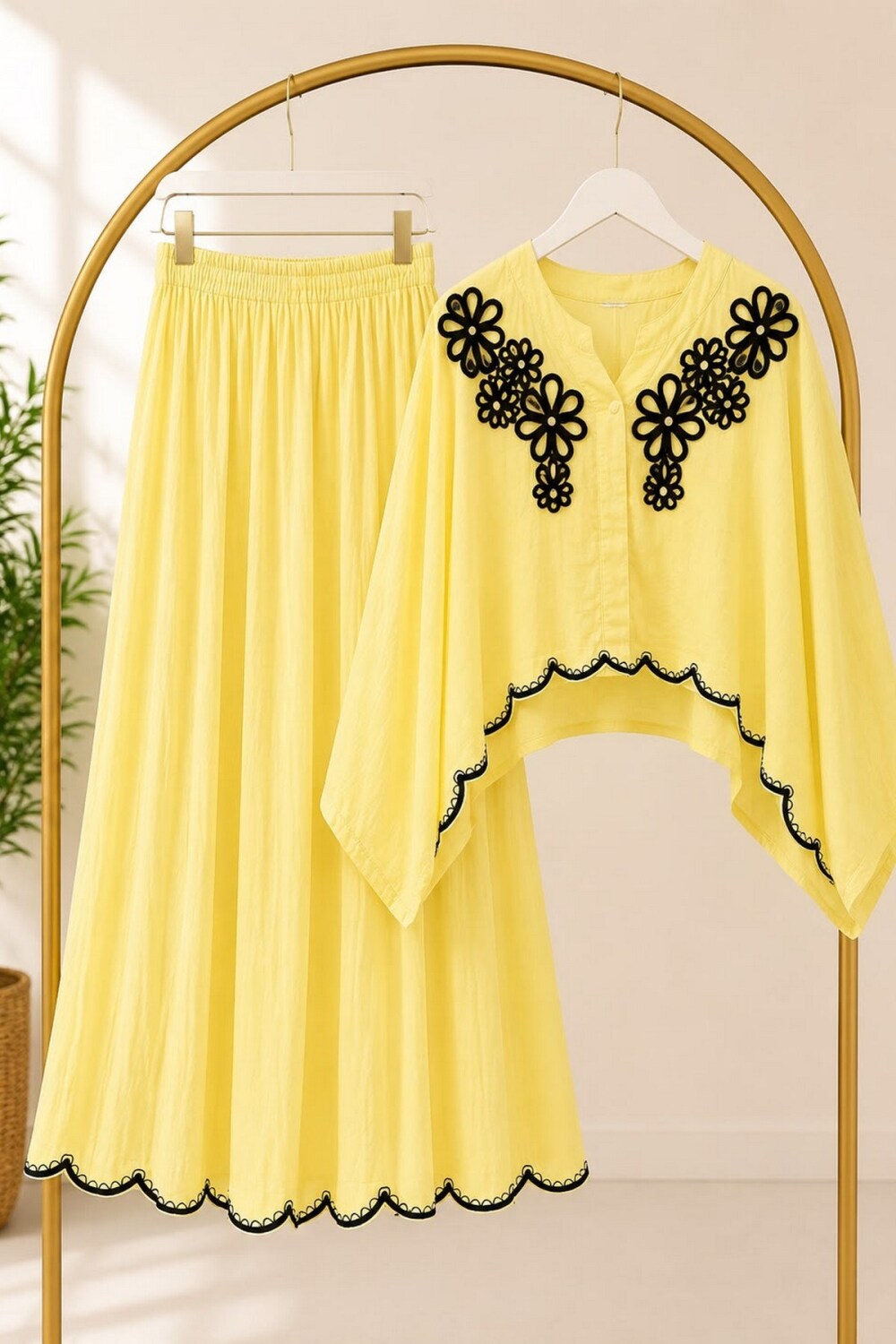 Muslin Kumaş Takım-Sarı - 1