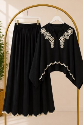 Muslin Kumaş Takım-Siyah