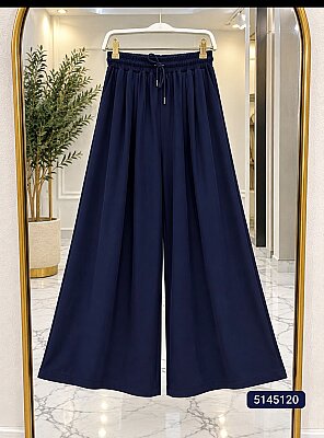 Osso Kumaş Beli Lastikli Bol Paça Pantolon - Lacivert 5145120