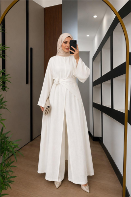 Takım 3 Parça Kumaş Lilium-Beyaz 