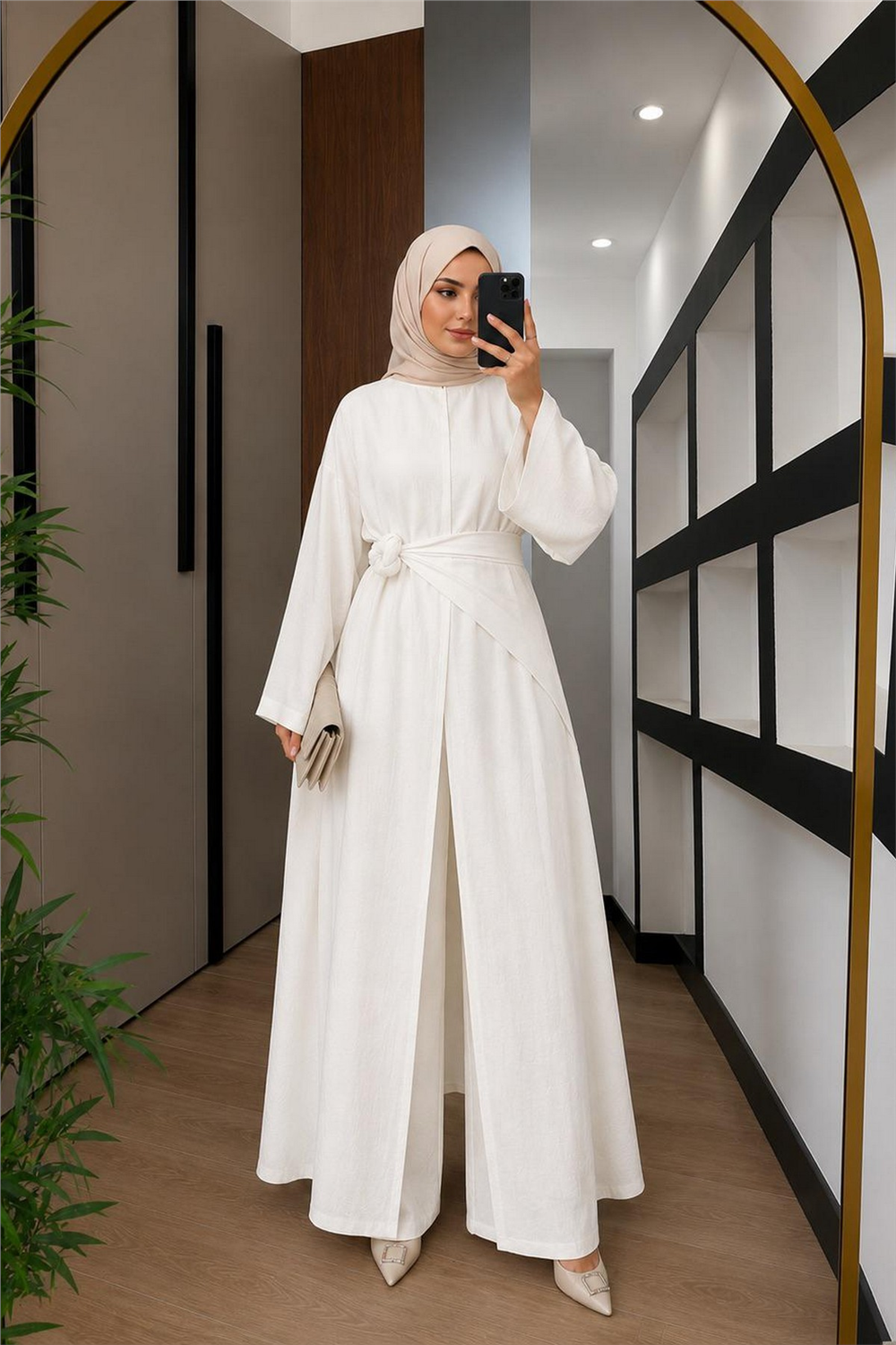 Takım 3 Parça Kumaş Lilium-Beyaz - 1