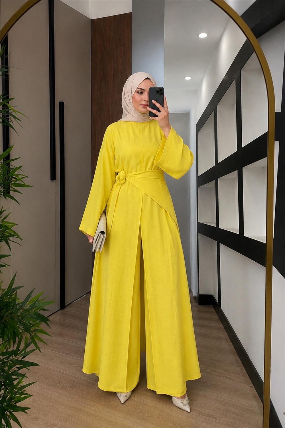Takım 3 Parça Kumaş Lilium-Sarı - 1